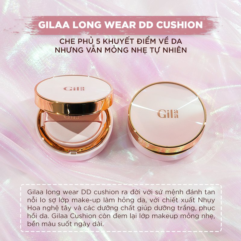 Phấn nước Gilaa long wear DD cushion #01 SPF50+/PA+++ (1 lõi x 13g)