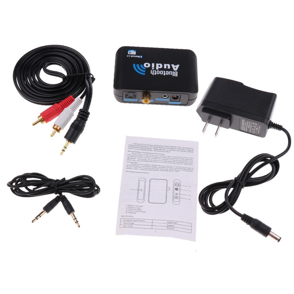 3.5mm Bluetooth Audio Receiver Wireless Adapter Optical Fiber Coaxial US