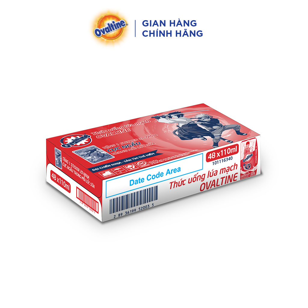 Thùng 12 lốc thức uống lúa mạch hương vị sô-cô-la Ovaltine PRO 110ML x 4 công thức mới