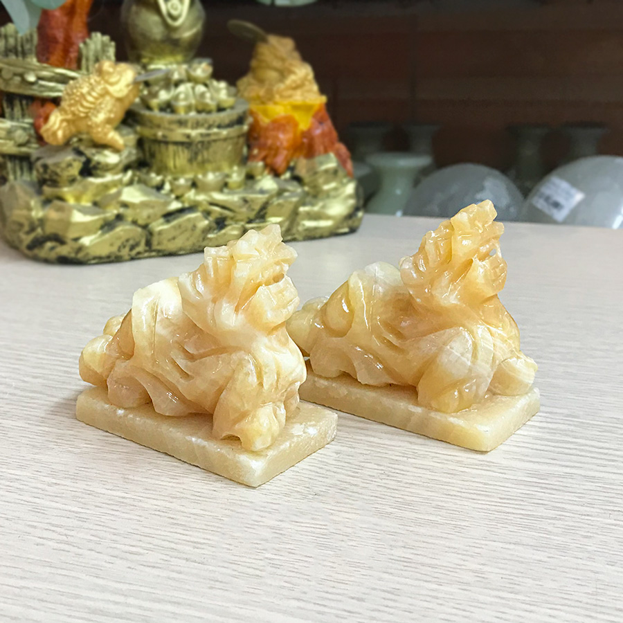 Cặp Tỳ Hưu phong thủy đá Ngọc Hoàng Long Roxi