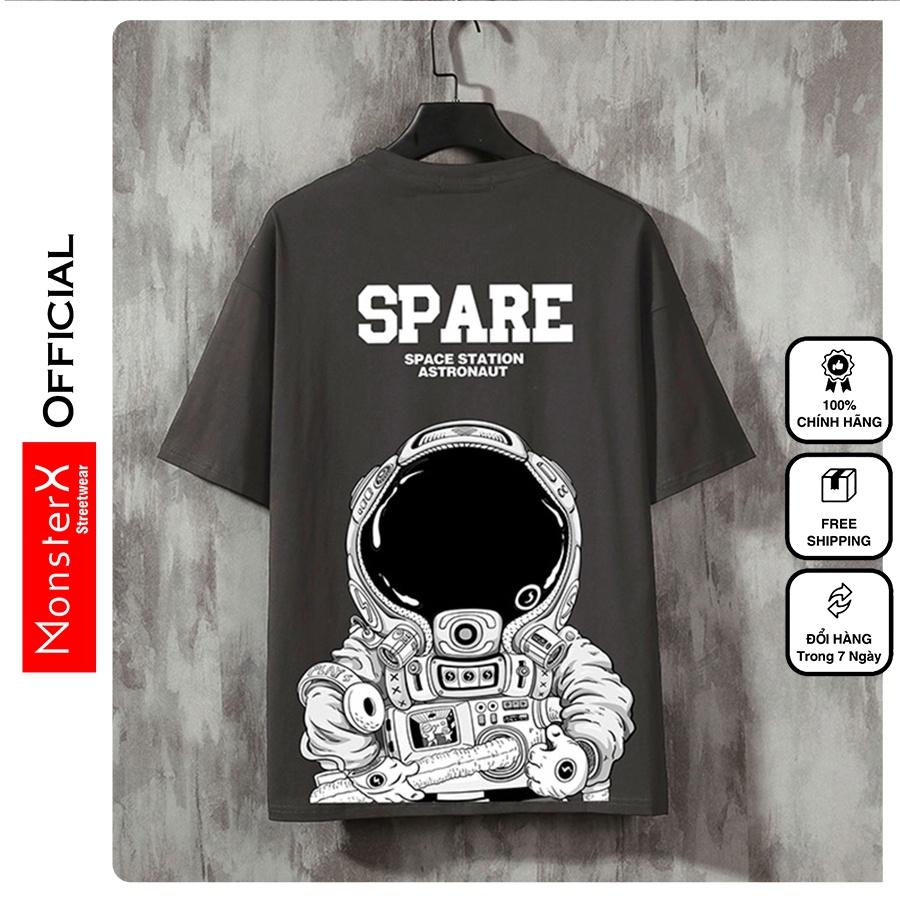 Áo thun unisex MonsterX VŨ TRỤ SPARE phông tay lỡ nam nữ form rộng Oversize 2 màu