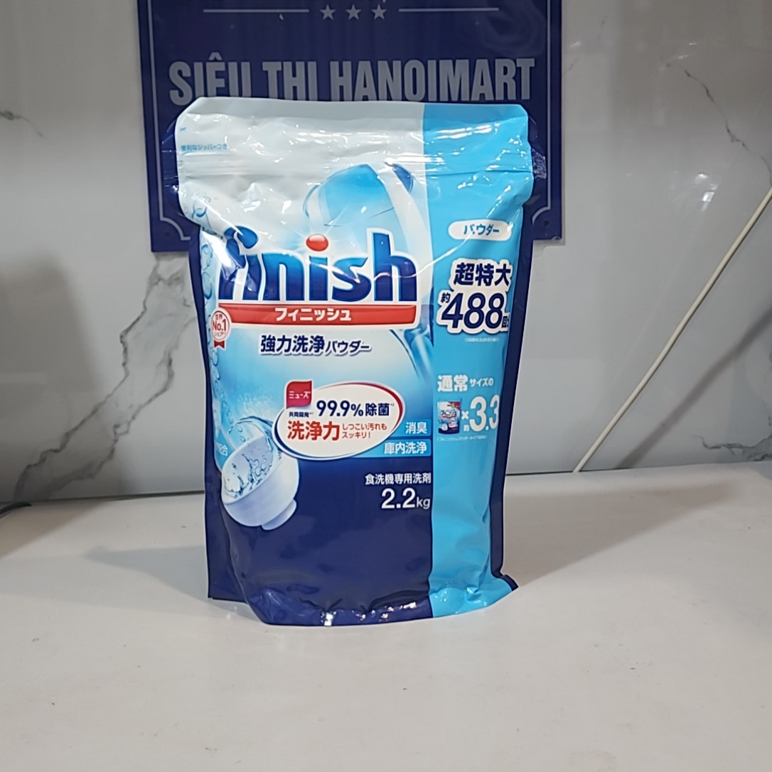 Combo Bột Rửa Bát Finish Nhật 2,2kg + Bóng Finish 400ml + Muối Finish 1,2kg dùng cho máy rửa bát chén ly