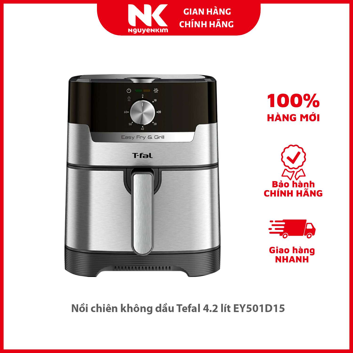 Nồi chiên không dầu Tefal 4.2 lít EY501D15 - Hàng chính hãng