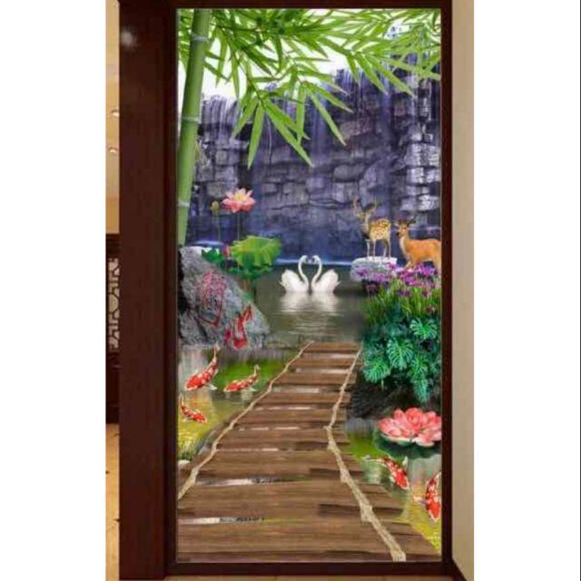 Tranh dán tủ lạnh 3D keo sẵn