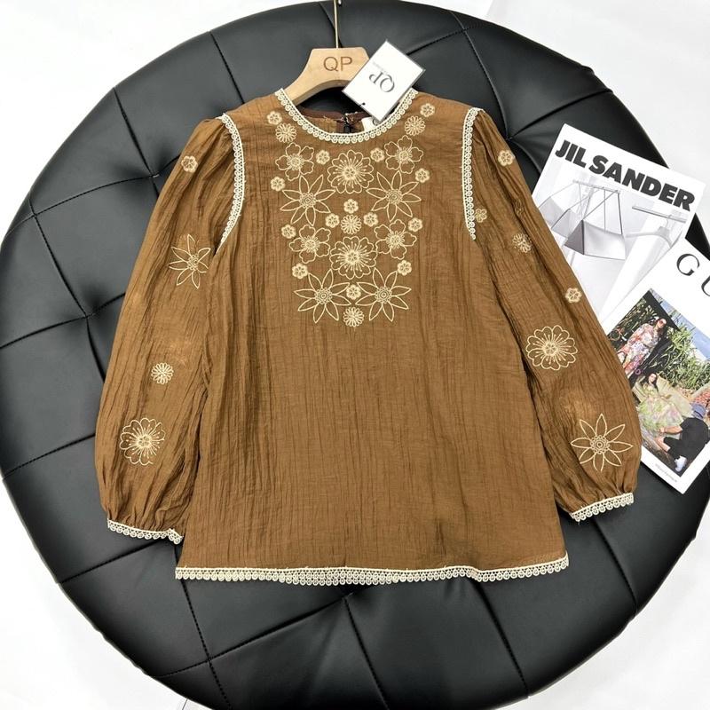 Áo sơmi thêu hoa QP