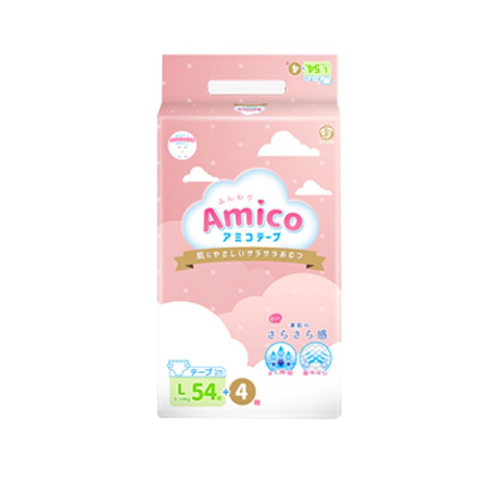 Bỉm - Tã dán Amico size L 54 + 4 miếng (Cho bé 9 - 14 kg)