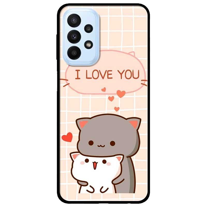 Ốp lưng dành cho Samsung A23 4G - A53 5G - A73 5G - Hai Chú Mèo Ôm I Love U