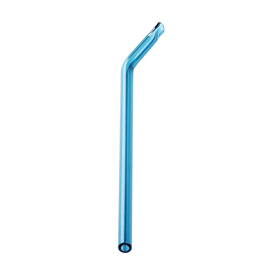 Eco friendly Curved Glass Drinking Straws with Cleaning Brush Lake Blue