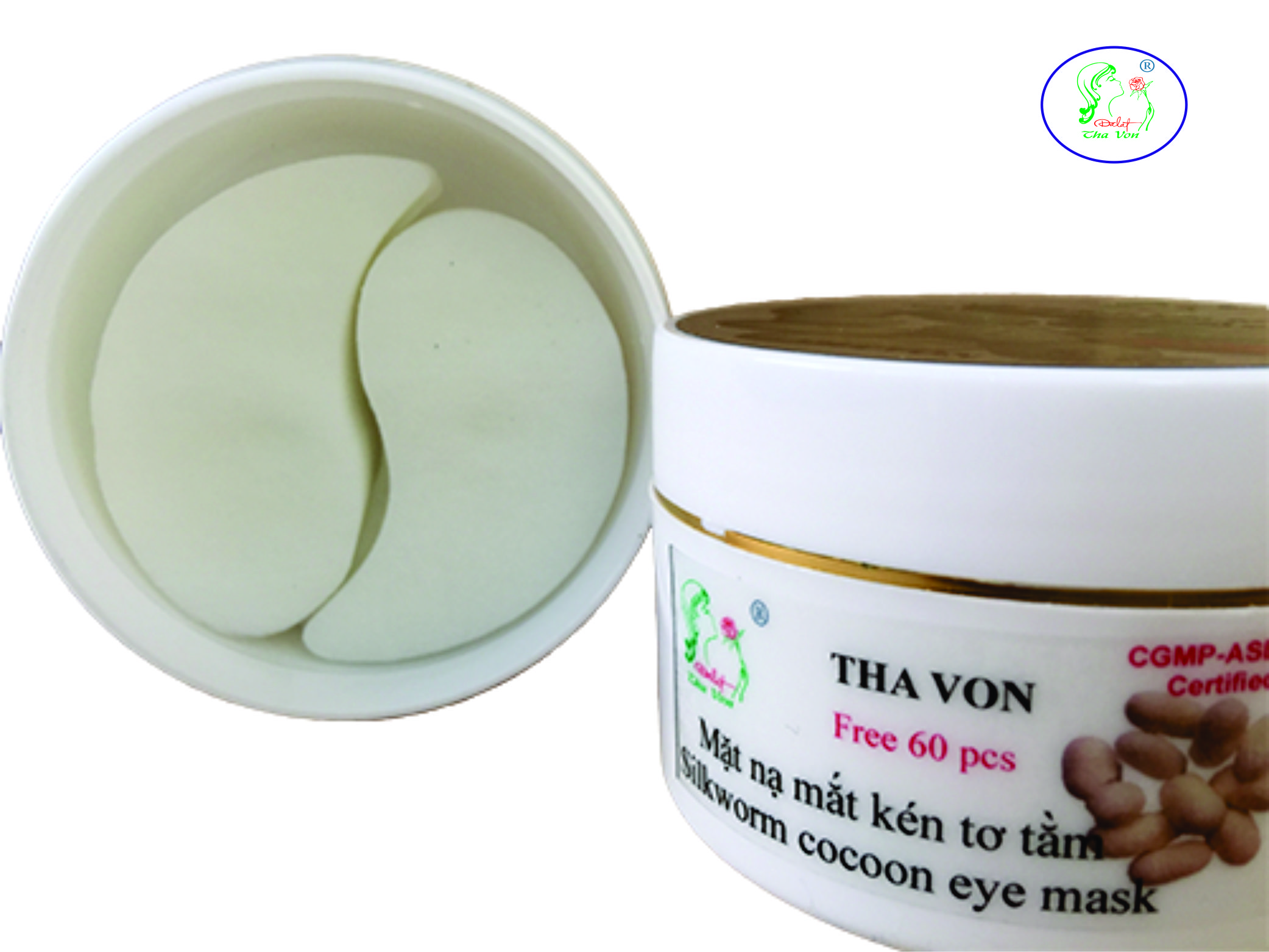 Mặt Nạ Mắt Kén Tơ Tằm Hộp 60 miếng tặng thêm 60 miếng Dưỡng ẩm , giảm sạm nám , giúp căng da , giảm nhăn phòng lão hóa da , trẻ hóa vùng da quanh mắt.