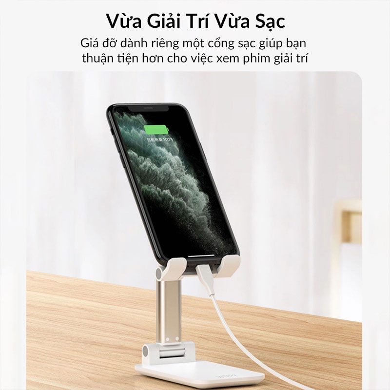 Giá Đỡ WiWu Adjustable Desktop Stand ZM103 Dành Cho Điện Thoại Làm Bằng Chất Liệu Nhựa Cao Cấp, Bền - Hàng Chính Hãng