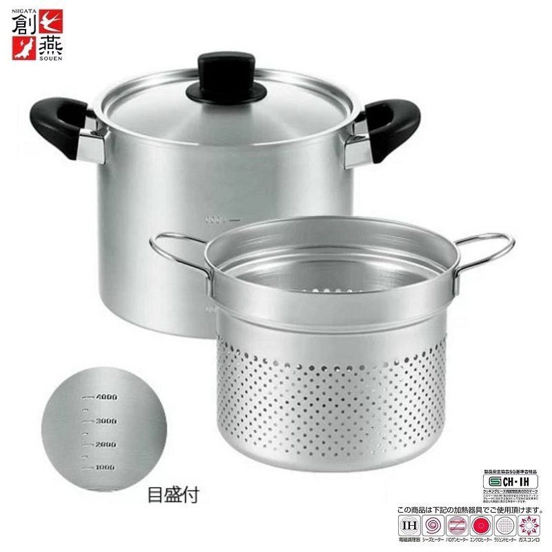 Bộ nồi xửng hấp inox Tsubame 6.4 lít Nhật Bản