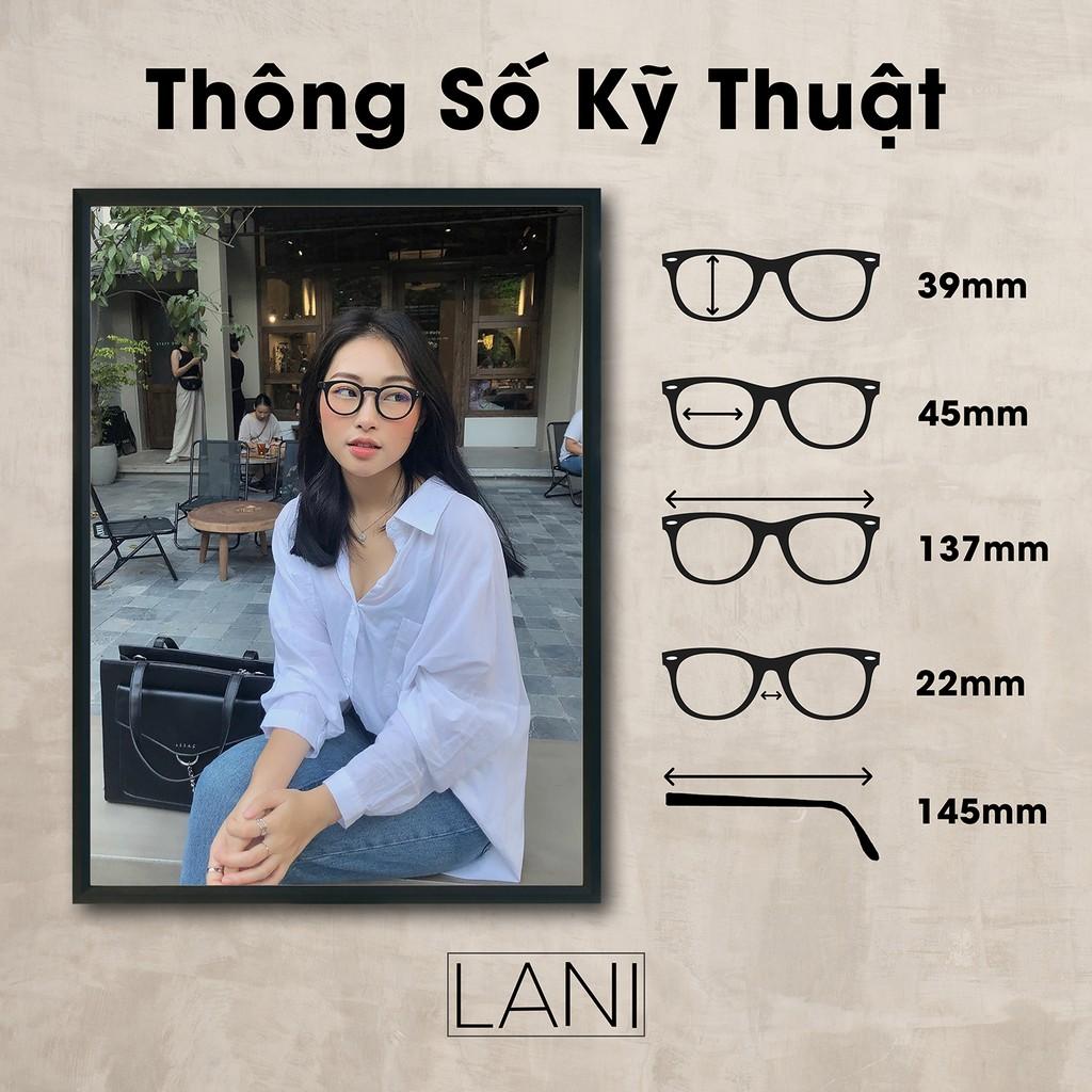 Gọng Kính Cận Tròn Chữ V chất liệu nhựa chắc chắn siêu bền LANI 5345 - Lắp mắt cận có độ theo yêu cầu