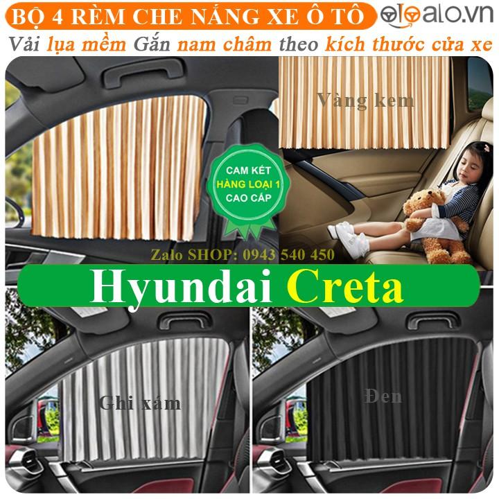 Rèm che nắng ô tô Hyundai Creta Vải lụa mềm gắn nam châm Cao Cấp - OTOALO