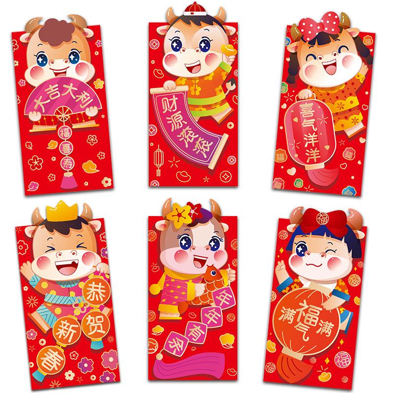 Set 6 Bao Lì Xì Đỏ May Mắn Cho Năm Mới