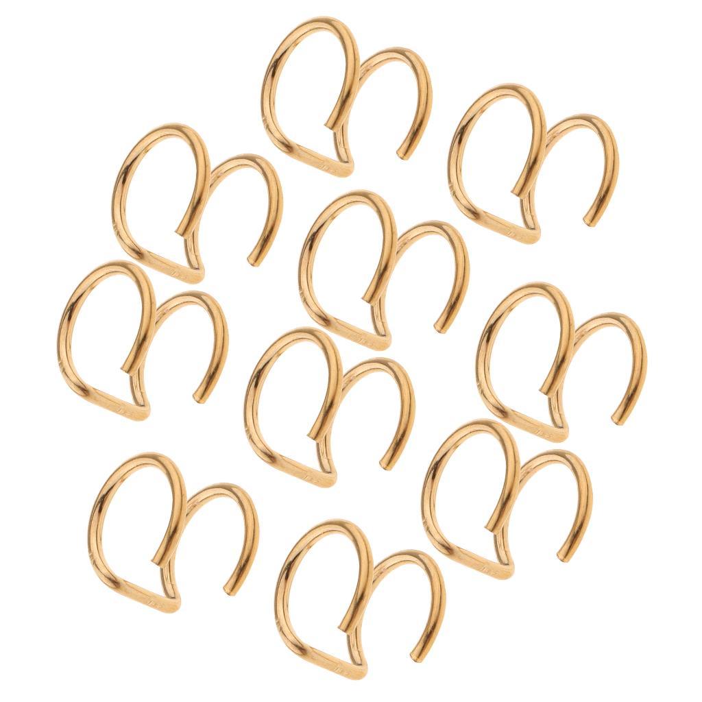 10 Pieces Stainless Steel Clip On Ear Loop Ring Non-piercing