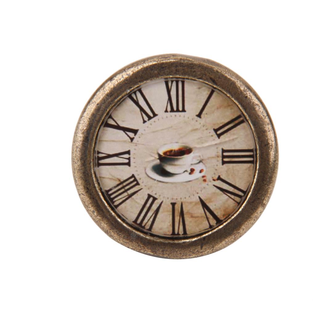 Retro Style Home Furniture Pull Knob Decorative Zinc Alloy 36mm Dia 2 Sets