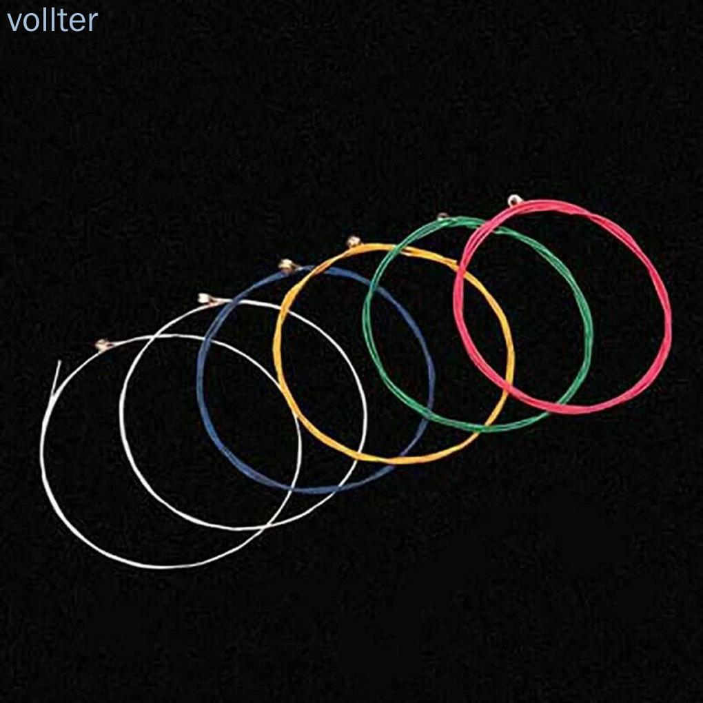 VOLL 6PCS Acoustic Guitar Strings Set Colorful Guitar Strings E-A for Acoustic Folk Classic Guitar