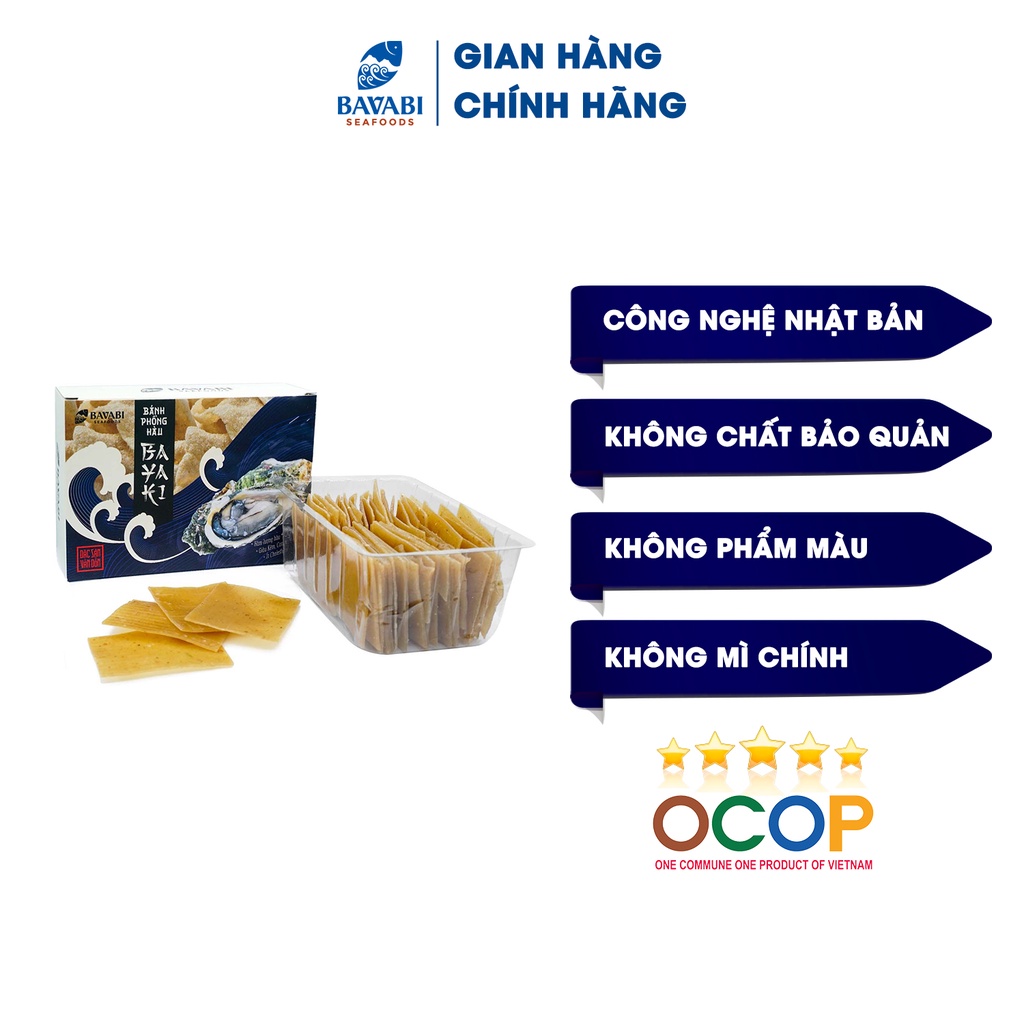 Hộp Bánh Phồng Tôm Vị Hàu BAVABI 200g Đồ Ăn Vặt, Đặc Sản Quảng Ninh- Không Phẩm Màu, Không Mì Chính