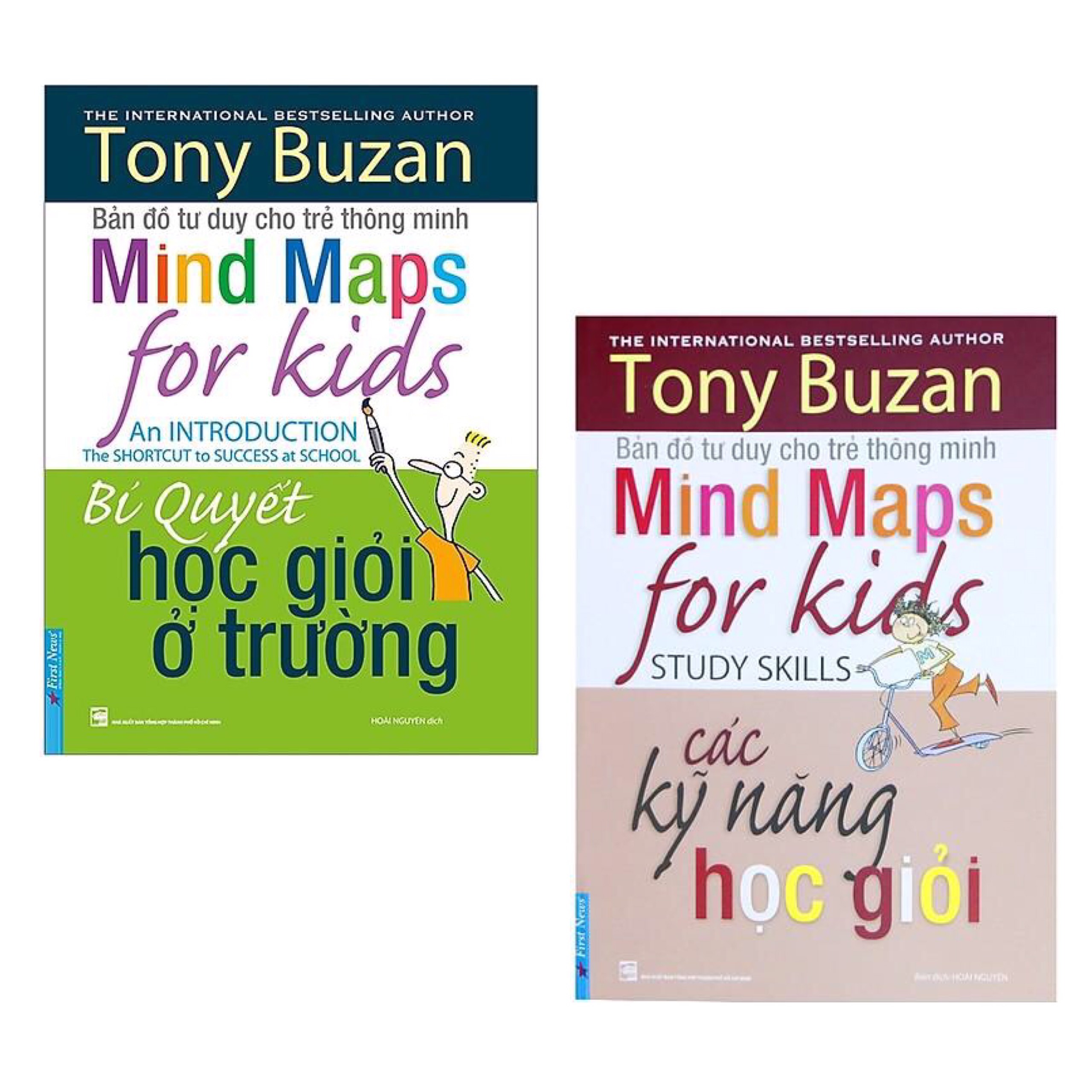 Combo 2 cuốn sách của tác giả Tony Buzan : Bí Quyết Học Giỏi Ở Trường + Các Kỹ Năng Học Giỏi/ Bộ sách giúp trẻ rèn luyện các kĩ năng học tập tốt nhất