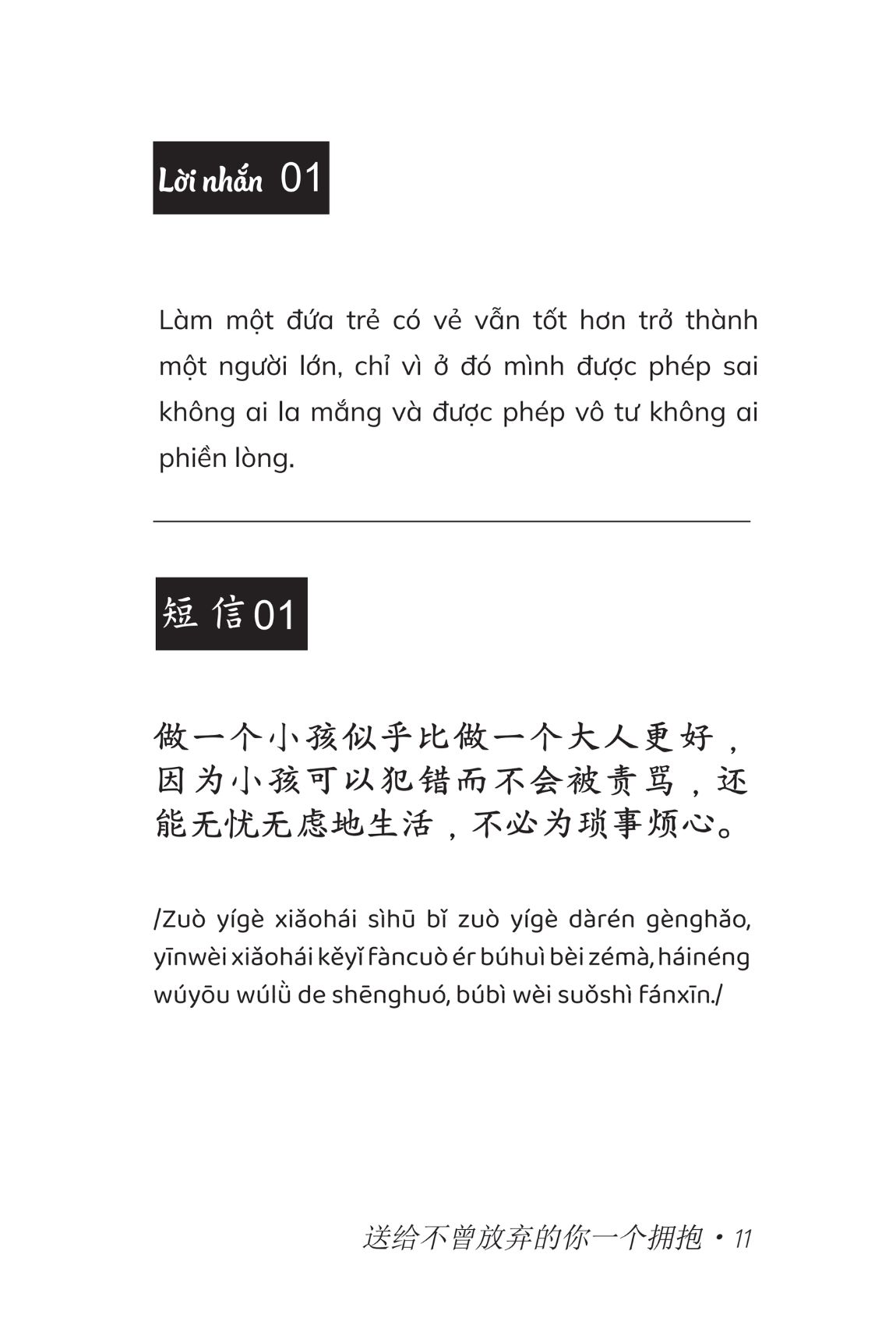 Sách Gửi Cậu Một Cái Ôm Vì Đã Không Bỏ Cuộc - Phiên Bản Song Ngữ Việt Trung - The Phan Tóc Quoăn