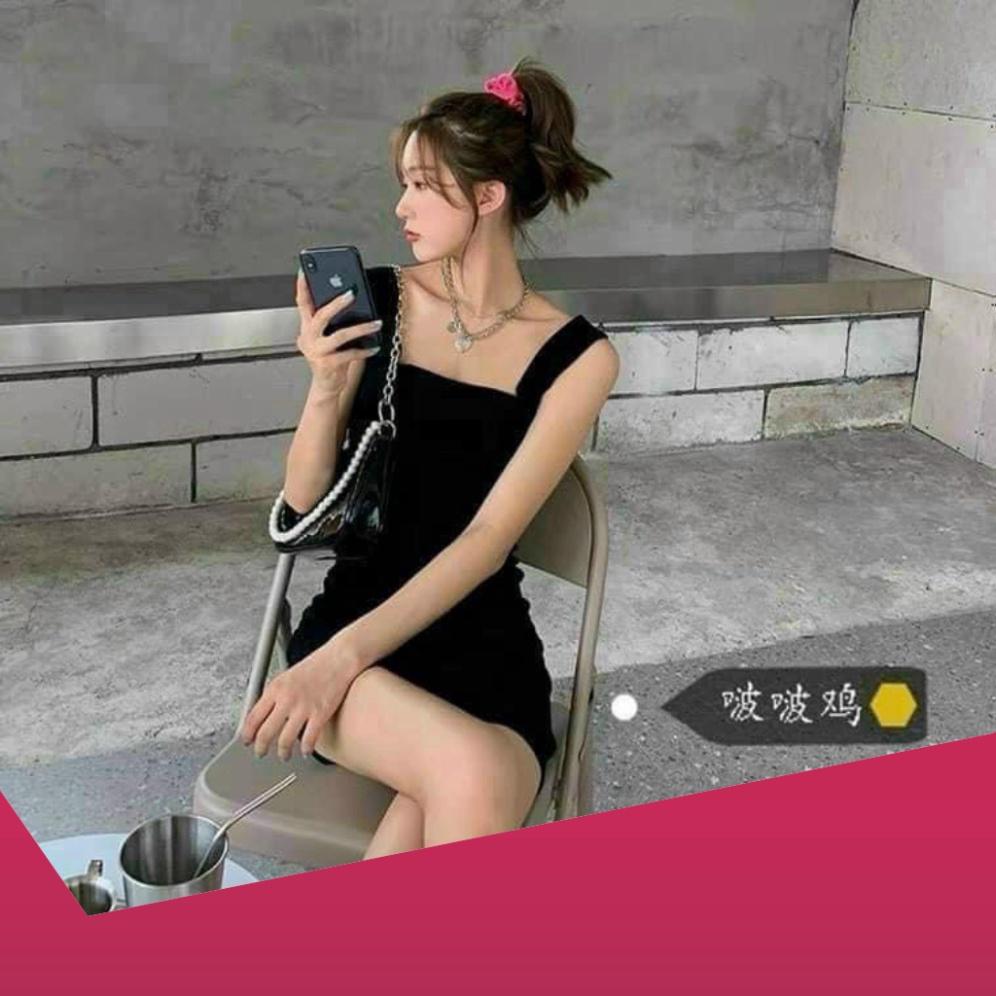 Váy Nữ, Váy 2 Dây Chất Bozip Hàng Đẹp FreeSize <55kg