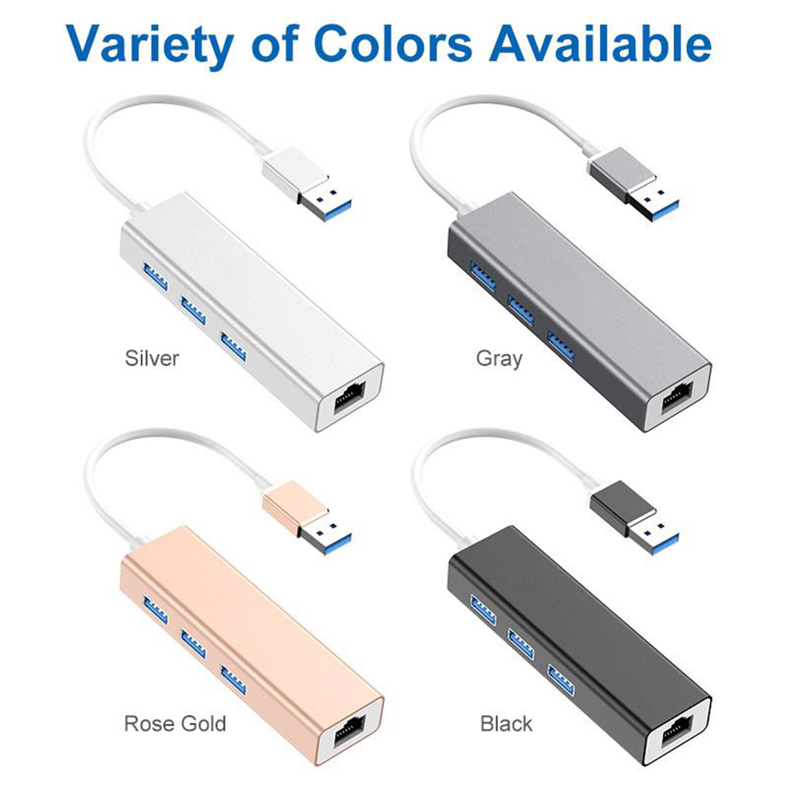 USB 3.0 Ethernet Adapter Hub with  10/100Mbps Ethernet Converter LAN Wired Network Adapter 3 Ports USB 3.0 Hub for Surface Pro, Laptop, PC