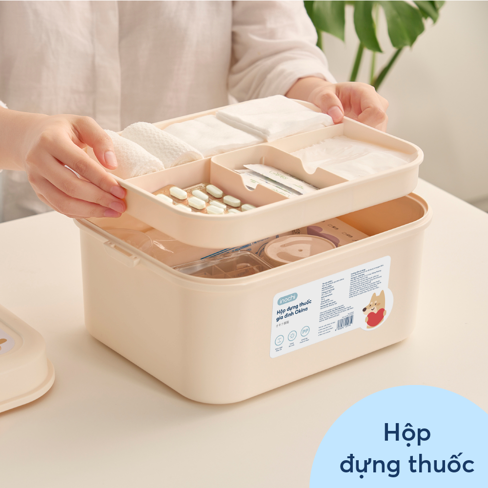 Hộp đựng thuốc gia đình kín khí có tay cầm Okina INOCHI