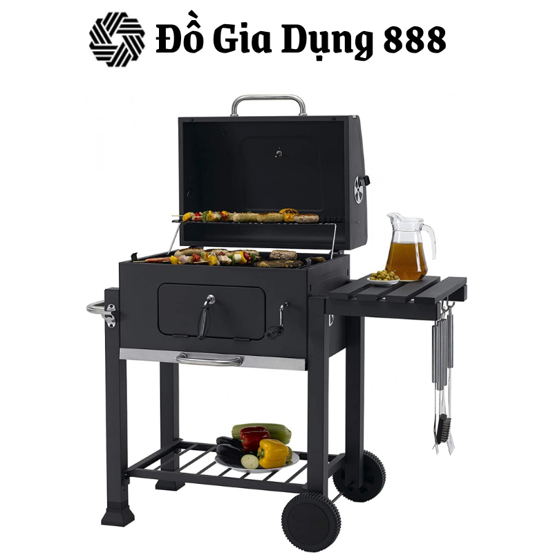 Bếp Nướng Than Hoa Ngoài Trời BBQ SITO, Chất Liệu Thép Sơn Chịu Nhiệt Mạ Chrome, Dùng Cho Gia Đình, Nhà Hàng, Nhập Hàn