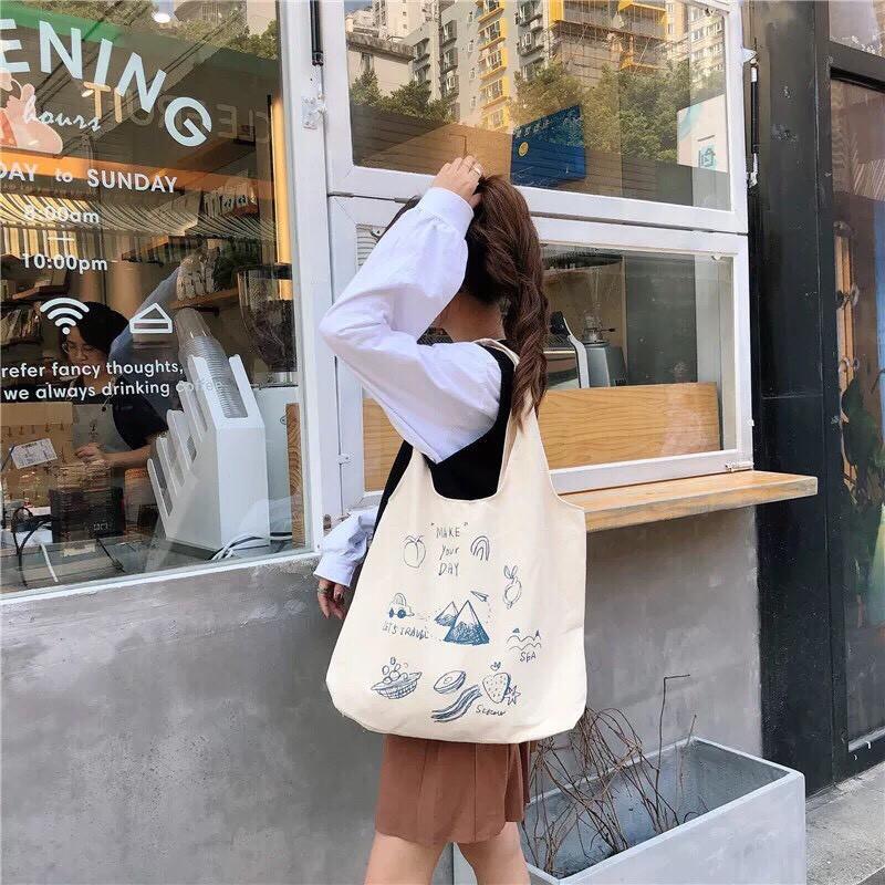 Túi tote vải canvas trái cây siêu xinh