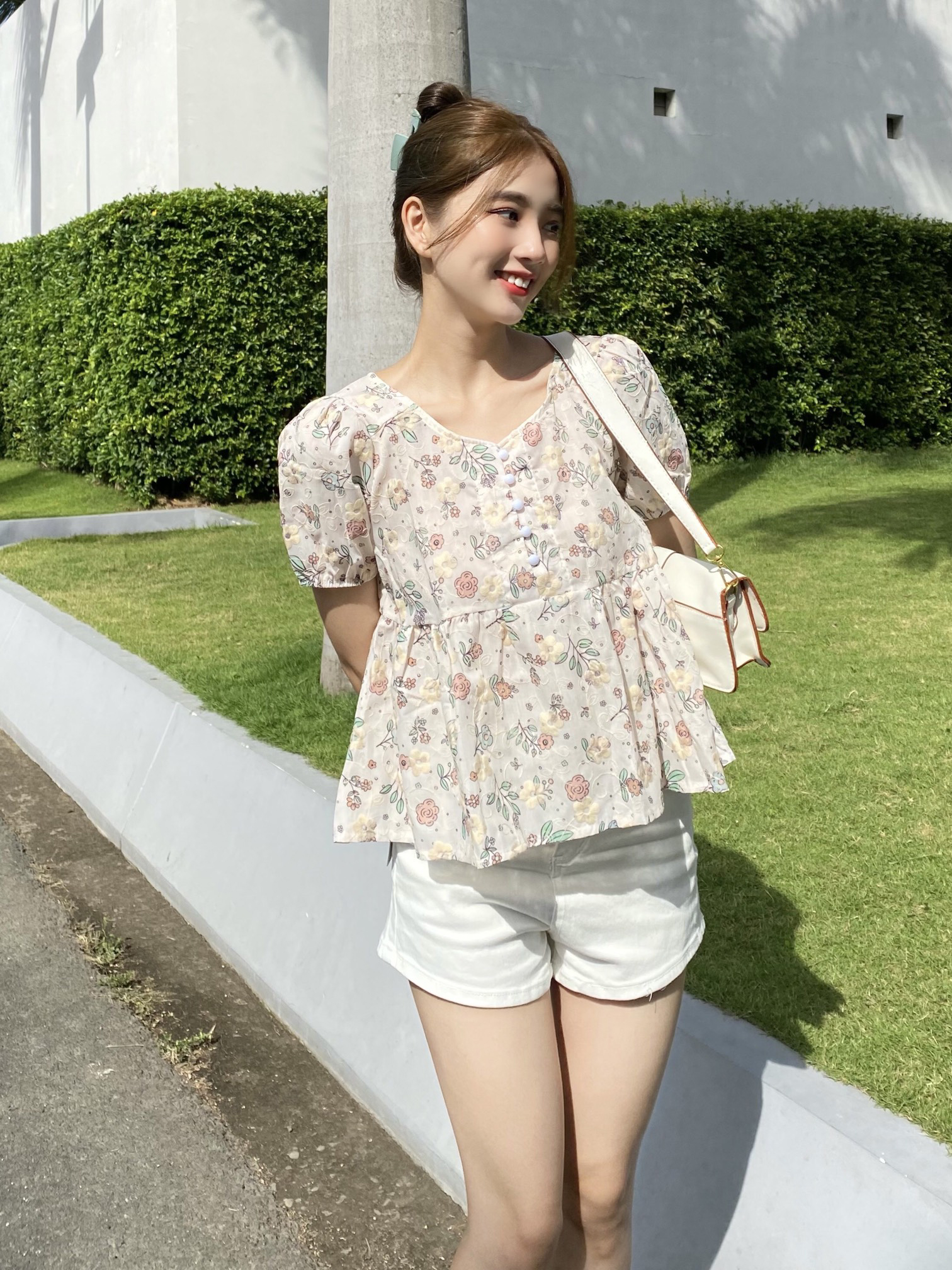 Áo Babydoll form ngắn croptop cho nữ| Ann Bazik