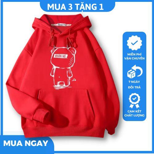 Áo hoodies gấu viền chất nỉ bông , phom thụng nam nữ đều mặc ok