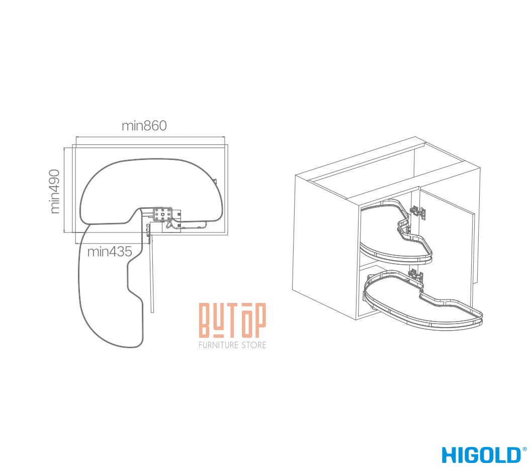 TỦ GÓC BẾP CHỮ L 101061