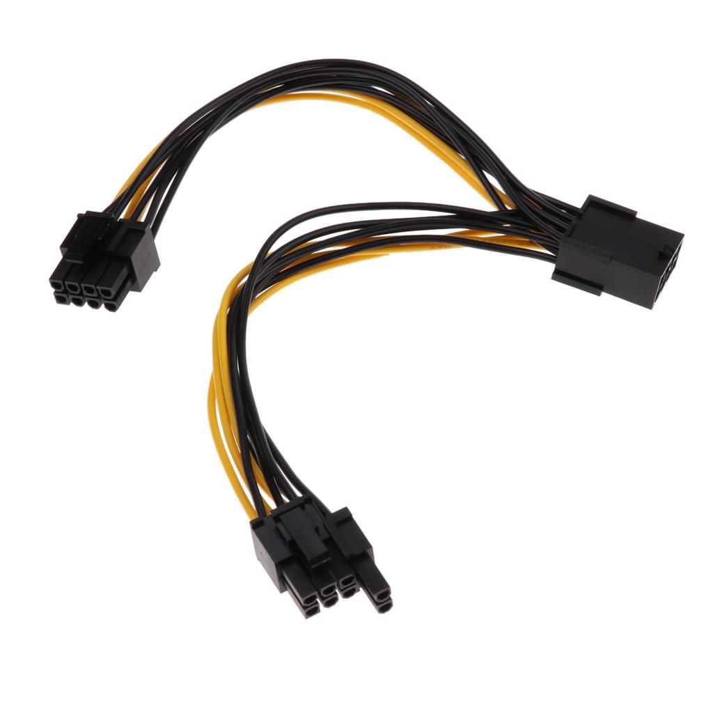 PCI-e 8 Pin To Dual 8 Pin/PCIe 8 Pin-2x Graphics Video Power Extension Cable