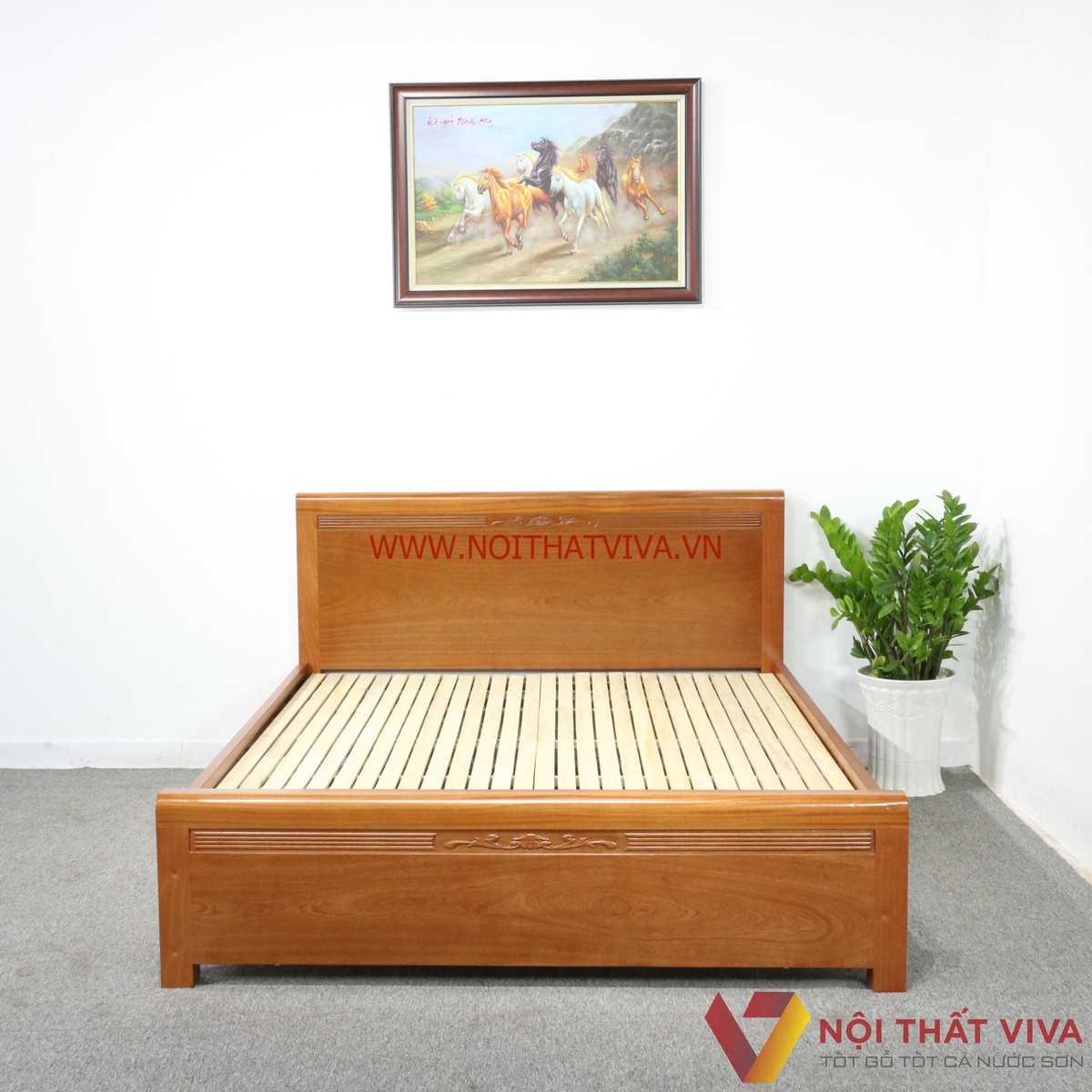 Giường Ngủ Gỗ Xoan Đào Tự Nhiên Bền Đẹp Sang Trọng