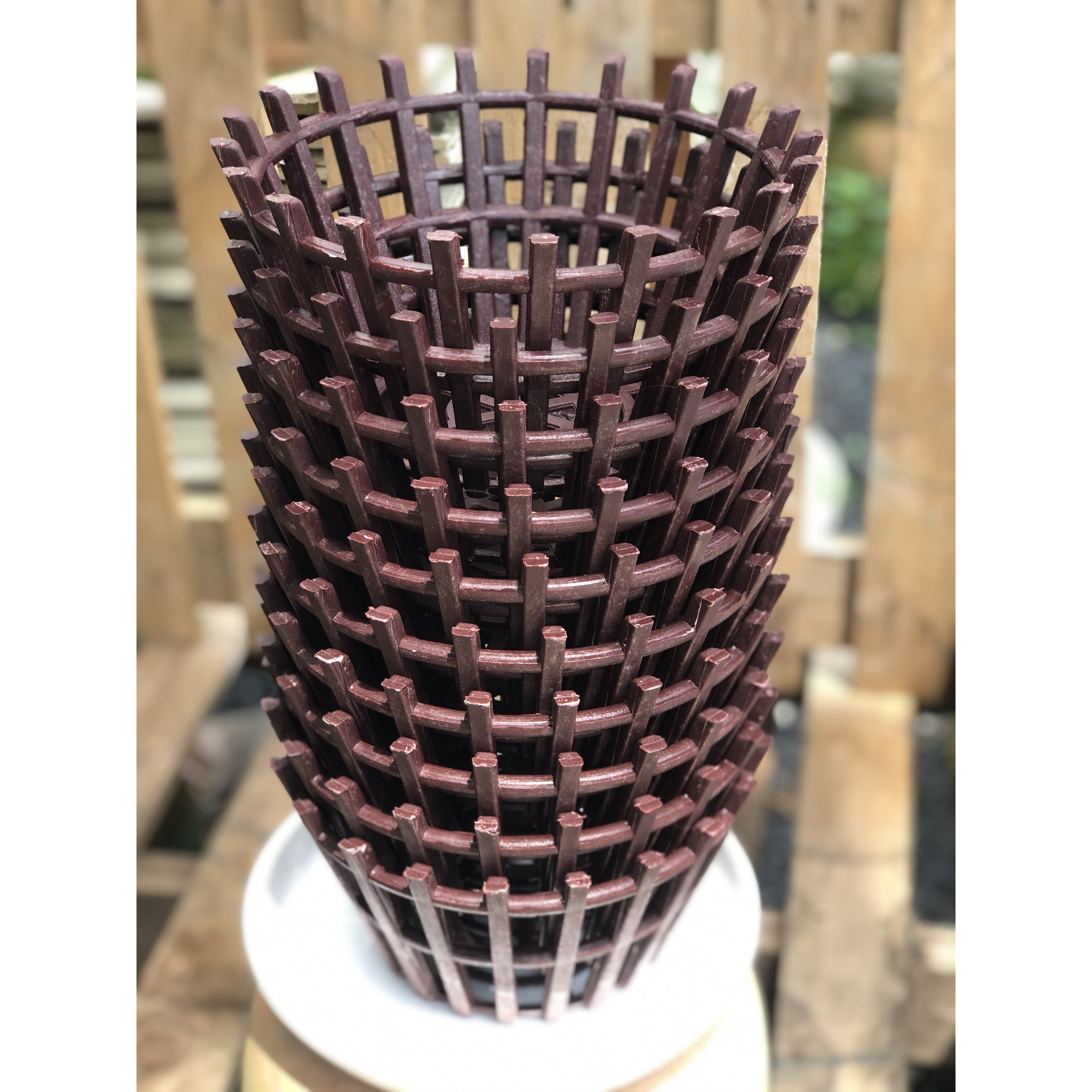 Bộ 10 chậu trồng lan giả gỗ kích thước fi 23 cm