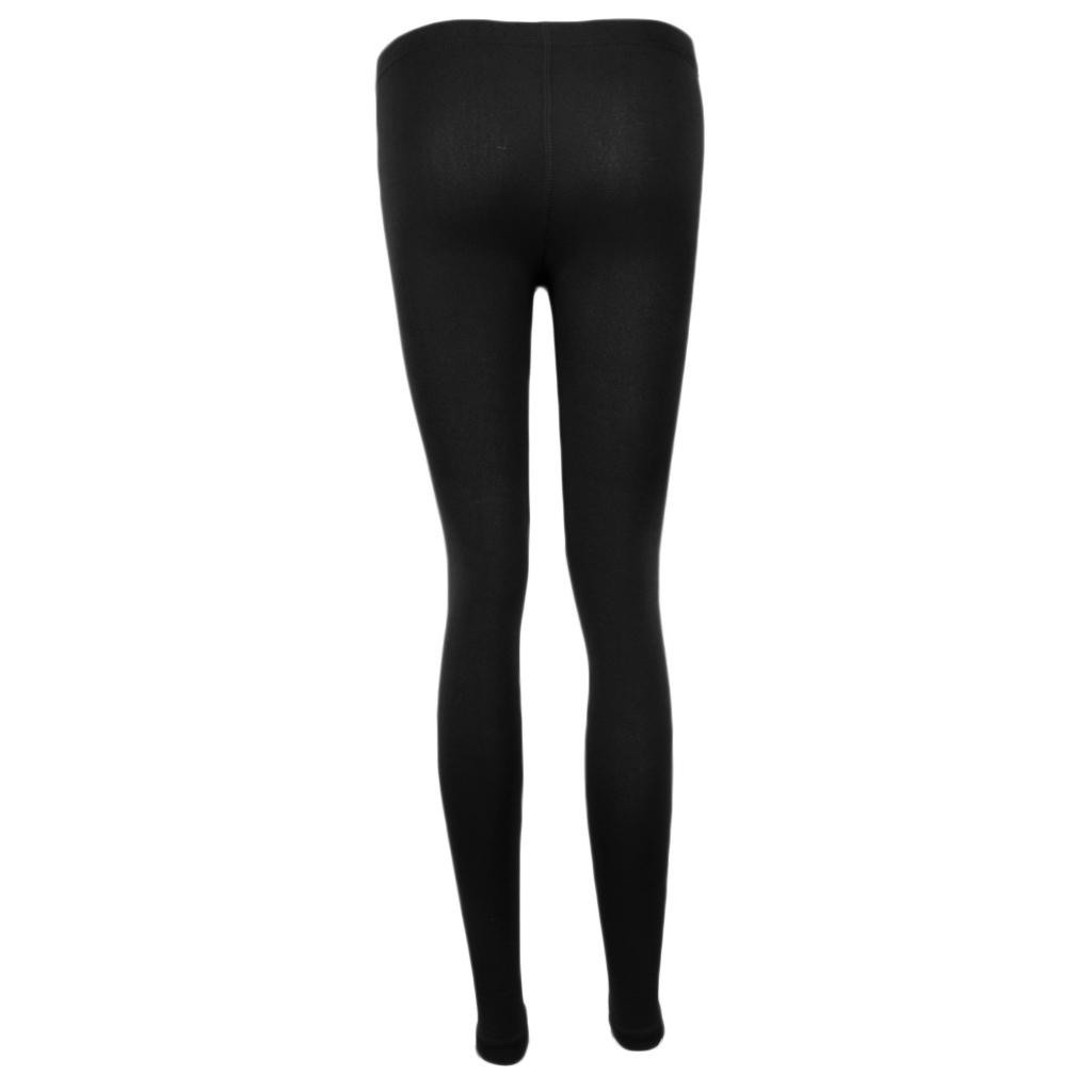 2pcs Black Winter Thermal Thick Fleece Lined Leggings Warm Elastic Trouser Pants