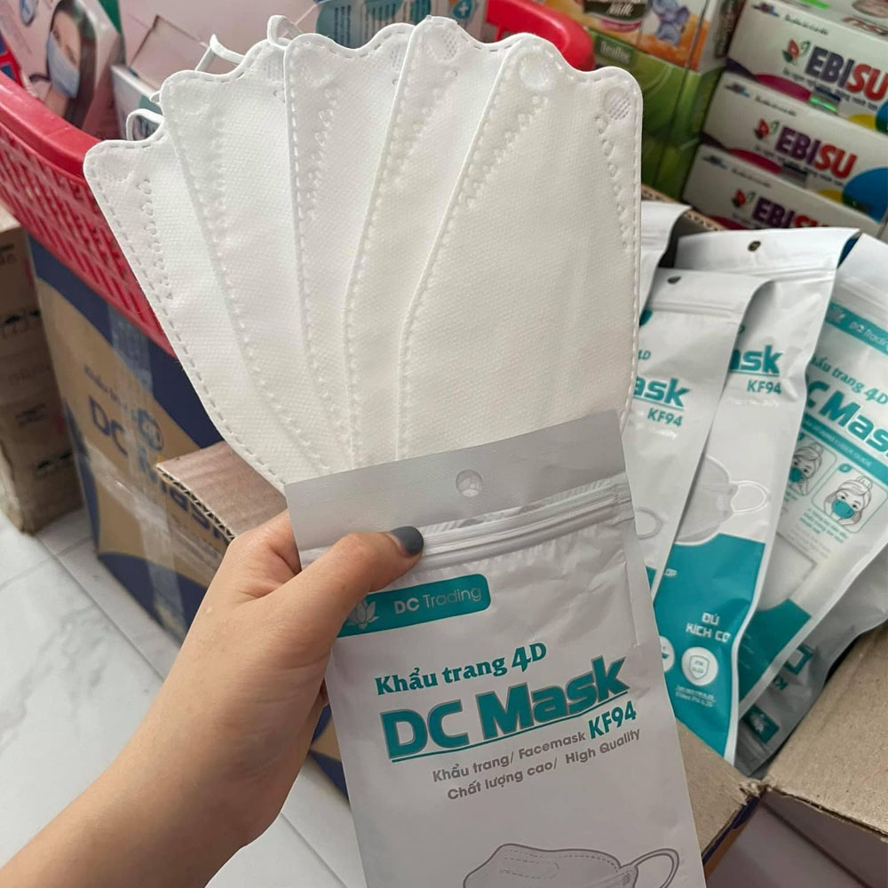 Thùng khẩu trang 4D Kf94 dc mask kháng khuẩn lọc bụi mịn cao cấp