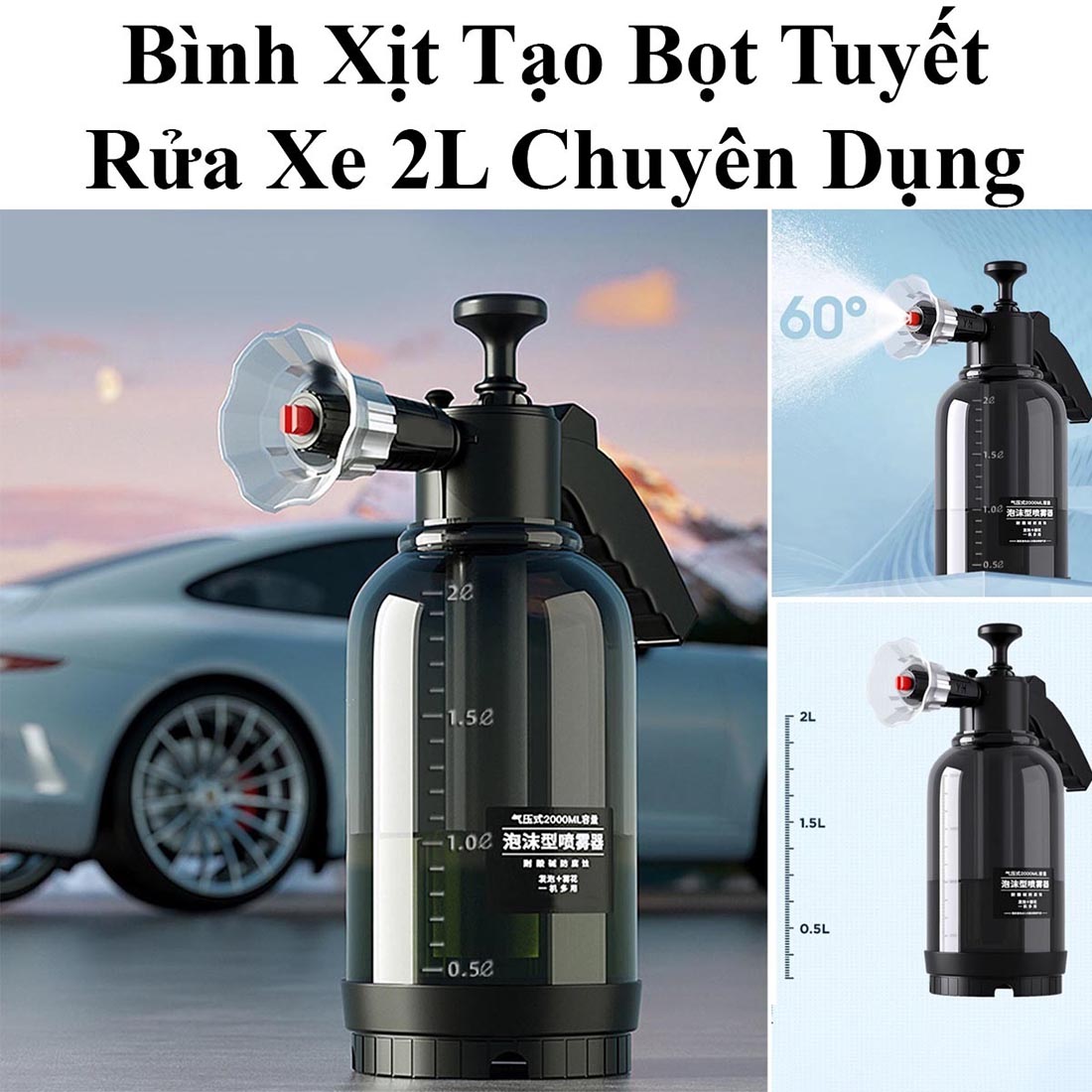 Bình Xịt Tạo Bọt Tuyết Rửa Xe 2L Chuyên Dụng