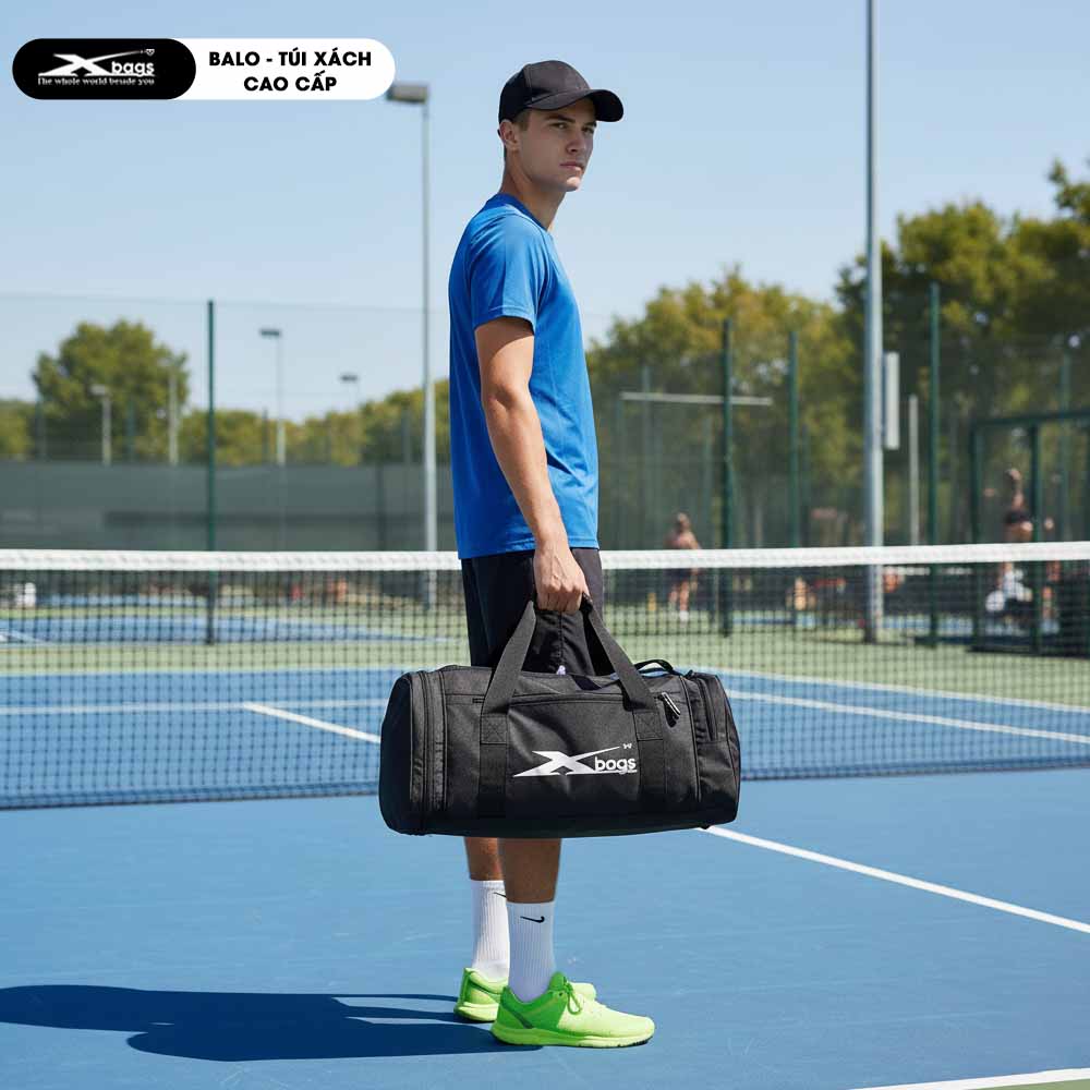 Túi Trống Thể Thao Xbags Xb6001 Cao Cấp Màu Đen, Chống Nước Tốt, Có Ngăn Giày Riêng Tiện Dụng, Chuyên Nghiệp Cá Tính!