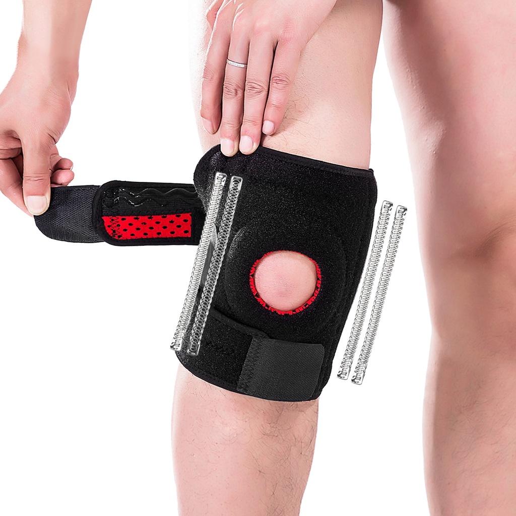 Kneepad Knee Protector with EVA Pad and Spring Fitness Soft Breathable Knee Guards Elastic Knee Brace Knee Support for Volleyball Football Dance Yoga Tennis Running Cycling Mountaineering Single