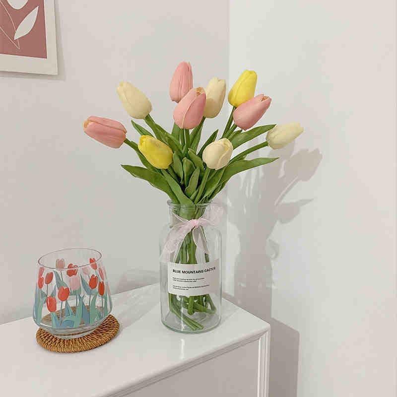 Set 10 hoa tuylip PU cao cấp trang trí nhà cửa, decor studio, phụ kiện chụp ảnh