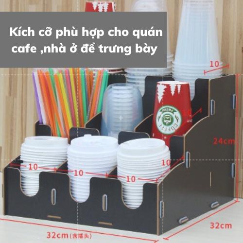 Khay kệ đựng cốc 9 lỗ bằng gỗ đa năng tiện lợi kệ đựng úp cốc ly nhựa an toàn thông minh cho quán cafe bảo hành 1 đổi 1