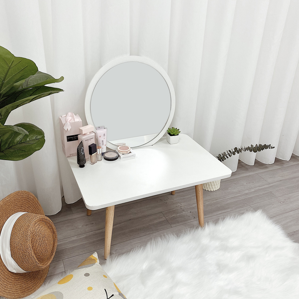 Bàn Trang Điểm Mini Ngồi Bệt Kết Hợp Decor Không Gian Kèm Gương Dành Cho Những Cô Nàng Xinh Đẹp Yêu Thích Skincare - GP117