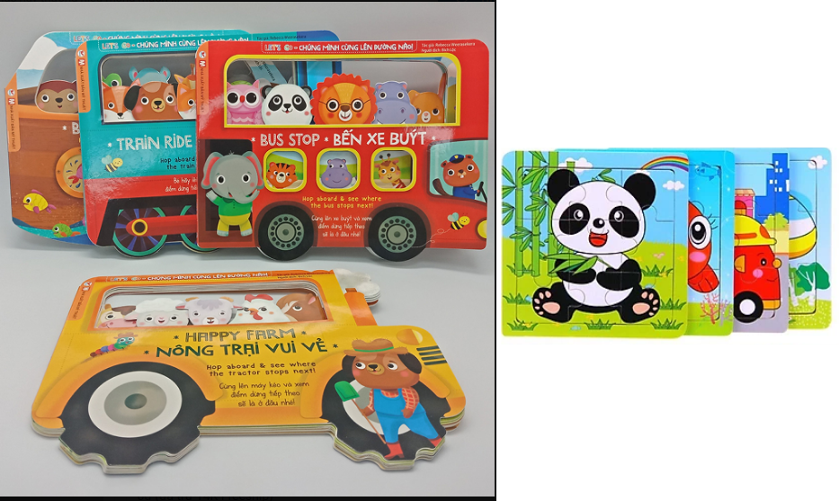 Combo Trọn Bộ 4 Cuốn: Lets Go - Chúng Mình Cùng Lên Đường Nào. Tặng tranh ghép hình cho bé