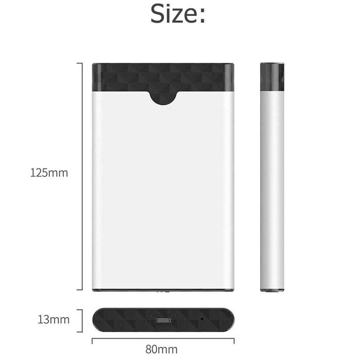Box ổ cứng S-04 2.5 inch SATA USB3.1 type-C vỏ hợp kim nhôm cao cấp - BX55