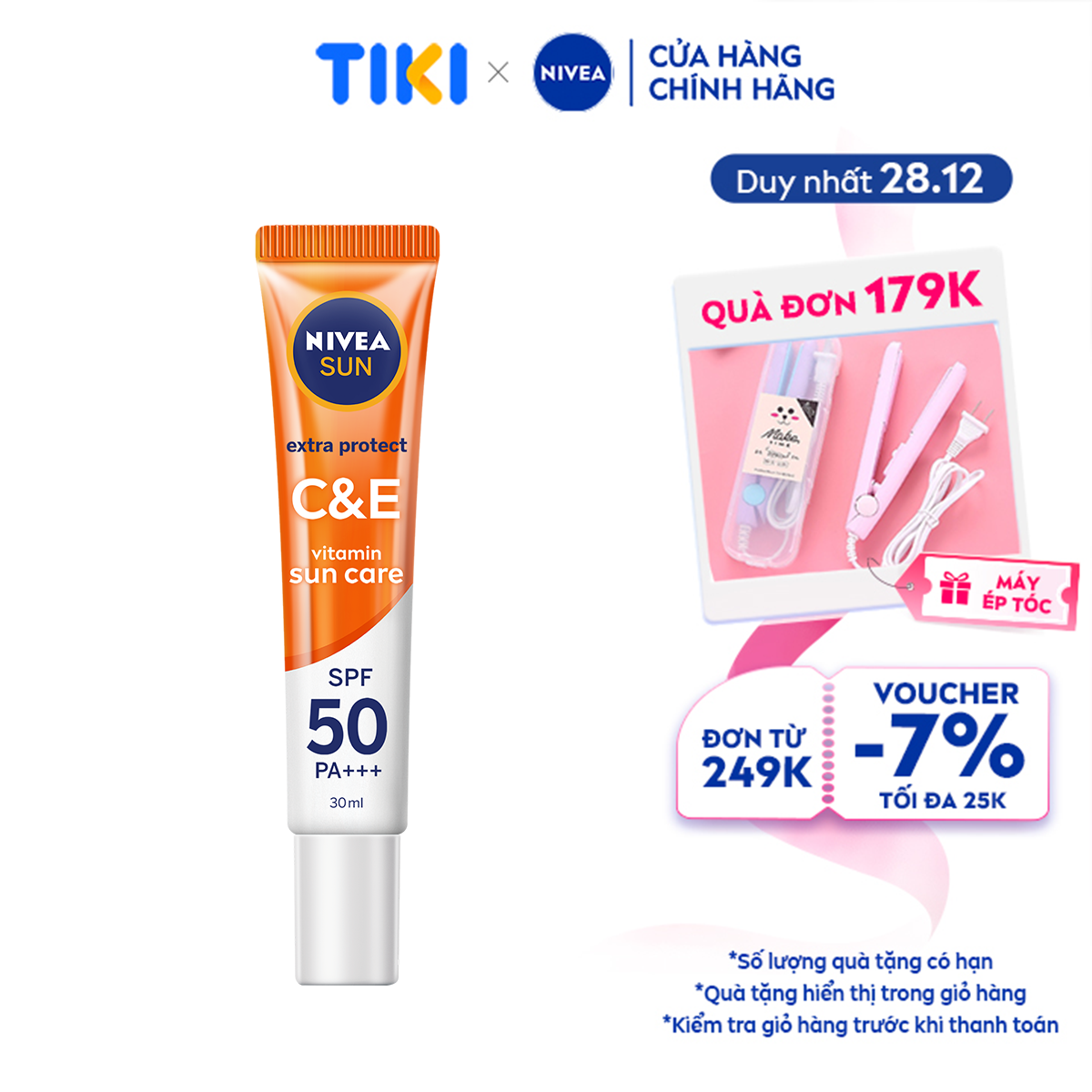 Tinh chất chống nắng NIVEA VITAMIN C&E Dưỡng da sáng khỏe SPF50 PA+++ - 98318