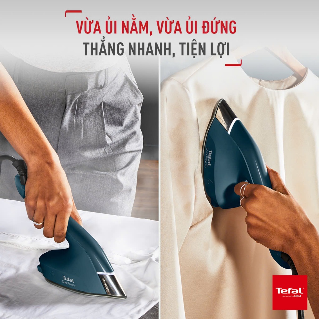 Bàn ủi hơi nước đa năng Tefal 2 trong 1 Duo Power JF4032E0 1850W- Hàng chính hãng