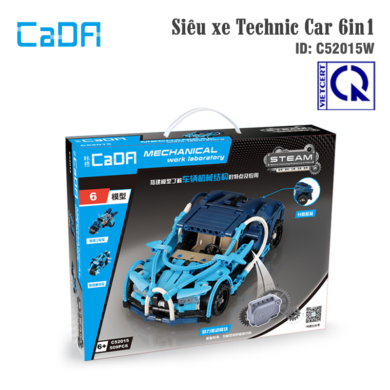 Đồ Chơi Lắp Ráp Xe Kéo Cót Chạy Đà Siêu Xe Technic Car 6in1 C52015W