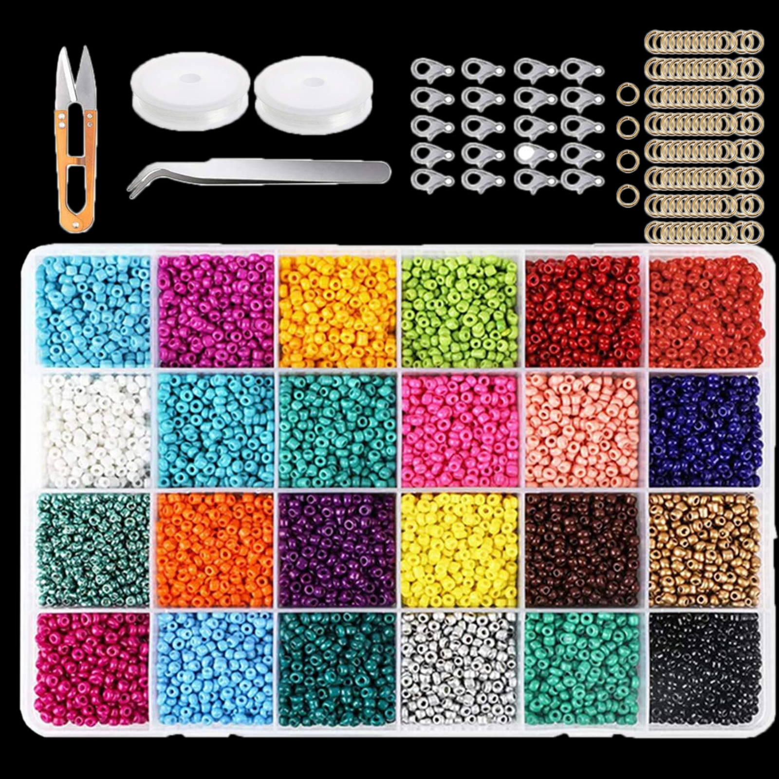 Glass Seed Beads Assorted Small Beads for Jewelry Making Kit Art and Craft Bracelets