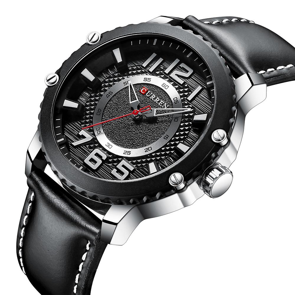 Đồng hồ đeo tay hợp kim không thấm nước Gương Hardlex dây da chính hãng CURREN 8341 Man Quartz